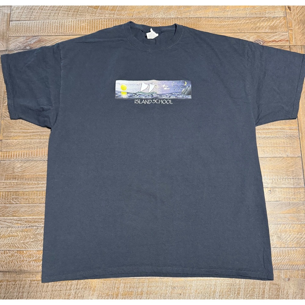 Jerzees T-Shirt Mens 2XL Black New Island School Nautical Graphic Tee